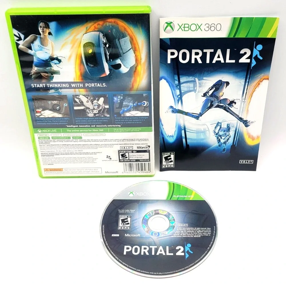 Portal 2 Microsoft (Xbox 360,‎ 2011)  CIB COMPLETE IN BOX VALVE